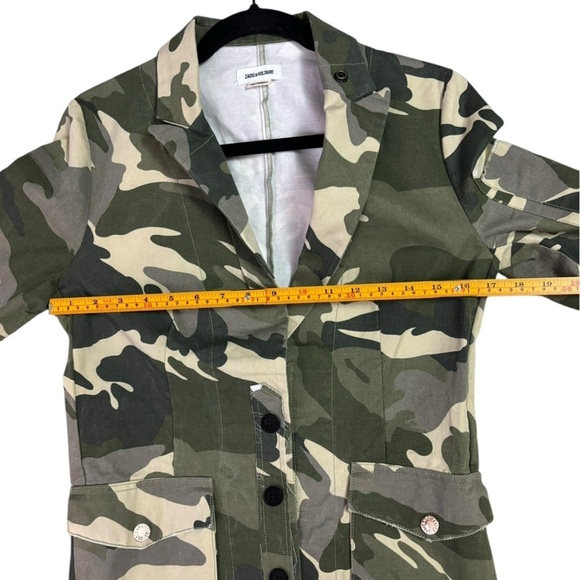 ZADIG & VOLTAIRE Camo Button Front Cargo Jacket Size Small - Picture 12 of 14